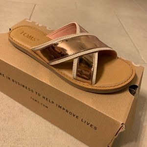 TOMS Rose gold slide sandals